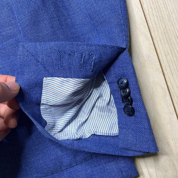 Mossimo Dutti Mens Blue Long Sleeve Two Button Style Pant Suit Blazer Size 40 - Picture 9 of 15